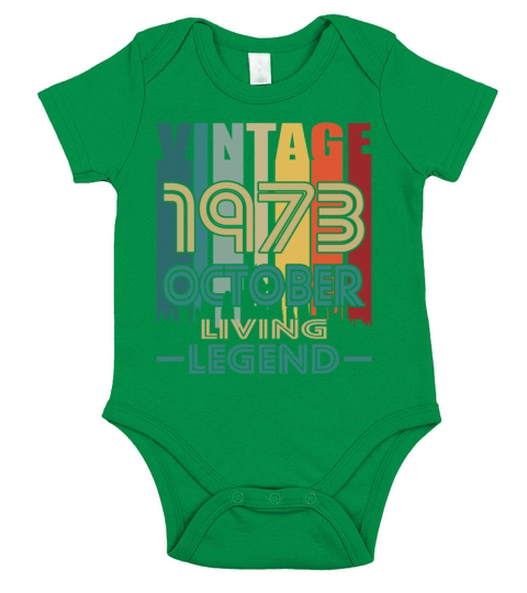 50th birthday october 1973 vintage 1973 Short Sleeve Baby One-Piece