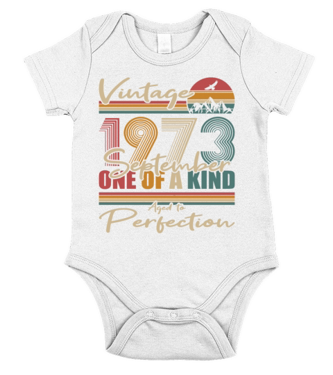 50th birthday september 1973 vintage 1973 Short Sleeve Baby One-Piece