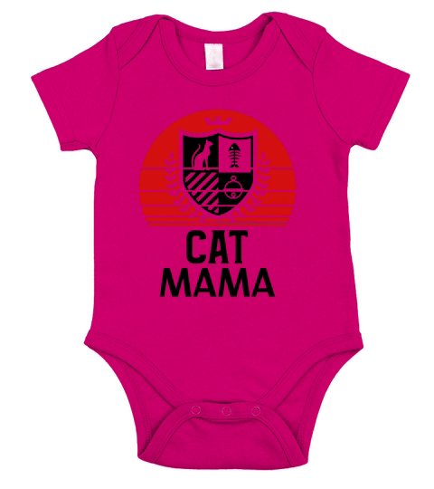 Distressed Cat Mama Vintage Eighties Style Retro Short Sleeve Baby One-Piece