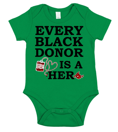 Every Black Donor is Hero Blood Donation Funny Short Sleeve Baby One-Piece