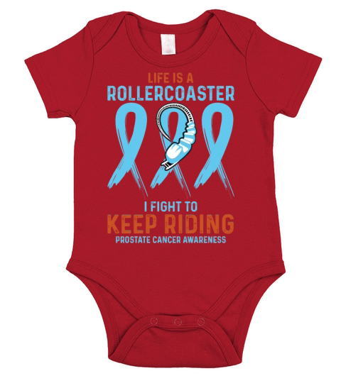 Light Blue Ribbon Fight Prostate Cancer Short Sleeve Baby One-Piece