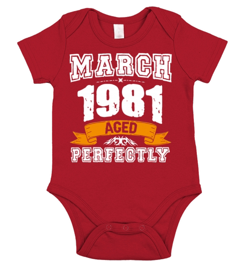 March 1981 Vintage Birthday Present Short Sleeve Baby One-Piece