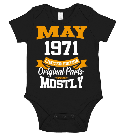May 1971 Vintage Birthday Present Short Sleeve Baby One-Piece