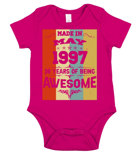 May 1997 Vintage Birthday Present Short Sleeve Baby One-Piece