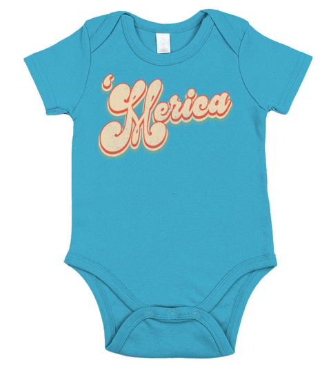 Vintage America Patriotic 4th of July Short Sleeve Baby One-Piece