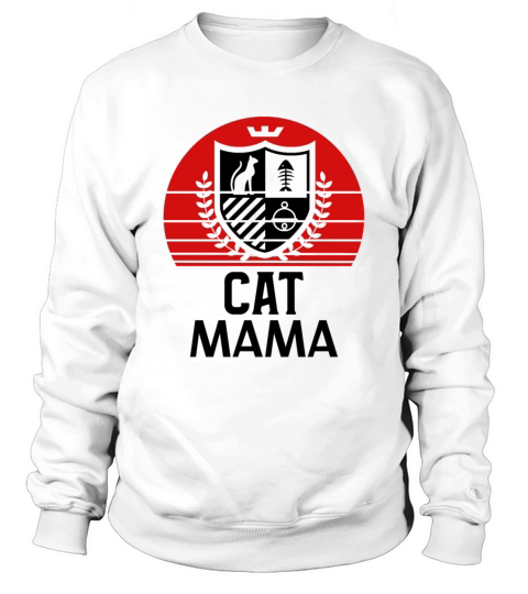 Distressed Cat Mama Vintage Eighties Style Retro Sweatshirt Unisex