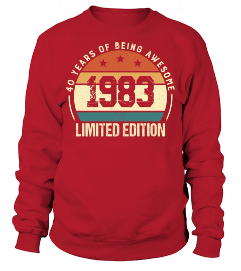Vintage 40 Year Old Birthday Gifts 1983 Retro 40th Sweatshirt Unisex