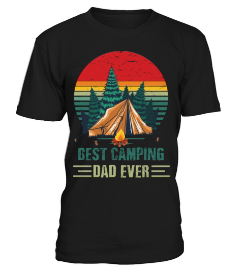 Best Camping Dad Ever Father s Day Vintage Sunset T-Shirt Unisex