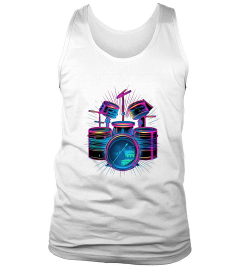 Drummer Drum Set 80s Retro Vintage Drumming Drums Tank Top Unisex