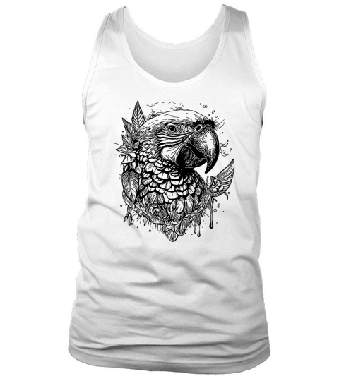 Pretty Parrot Vintage Bird Portrait Drawing Tank Top Unisex