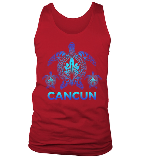 Vintage Cancun Mexico Ocean Blue Turtle Souvenirs Tank Top Unisex