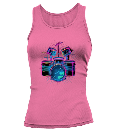 Drummer Drum Set 80s Retro Vintage Drumming Drums Tank top Woman