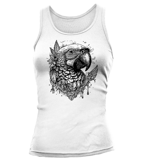 Pretty Parrot Vintage Bird Portrait Drawing Tank top Woman