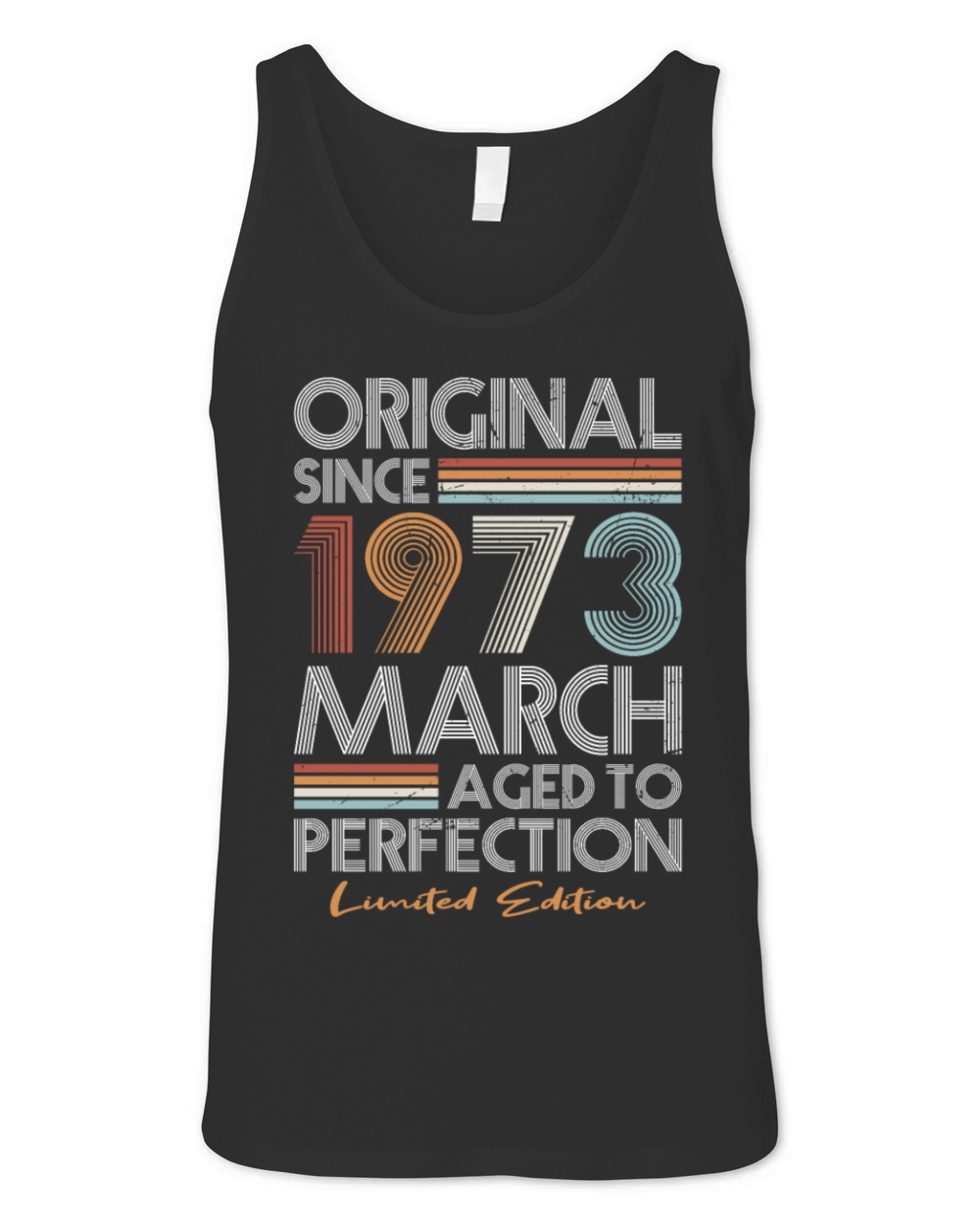 50th birthday march 1973 original 1973 Unisex Jersey Tank
