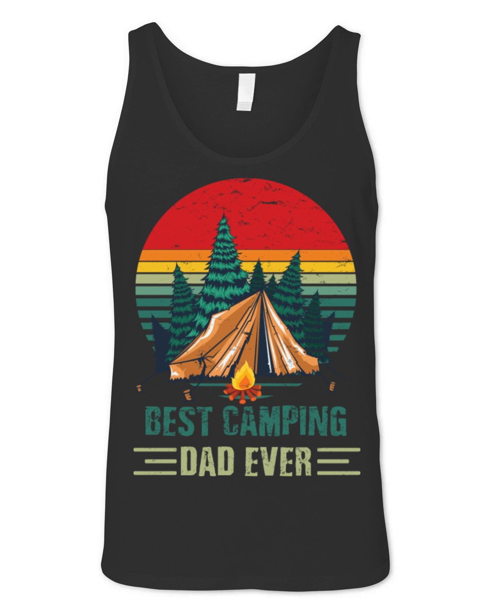 Best Camping Dad Ever Father s Day Vintage Sunset Unisex Jersey Tank
