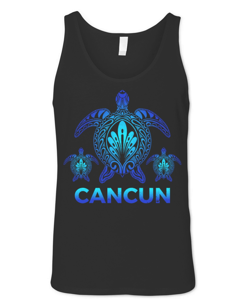 Vintage Cancun Mexico Ocean Blue Turtle Souvenirs Unisex Jersey Tank