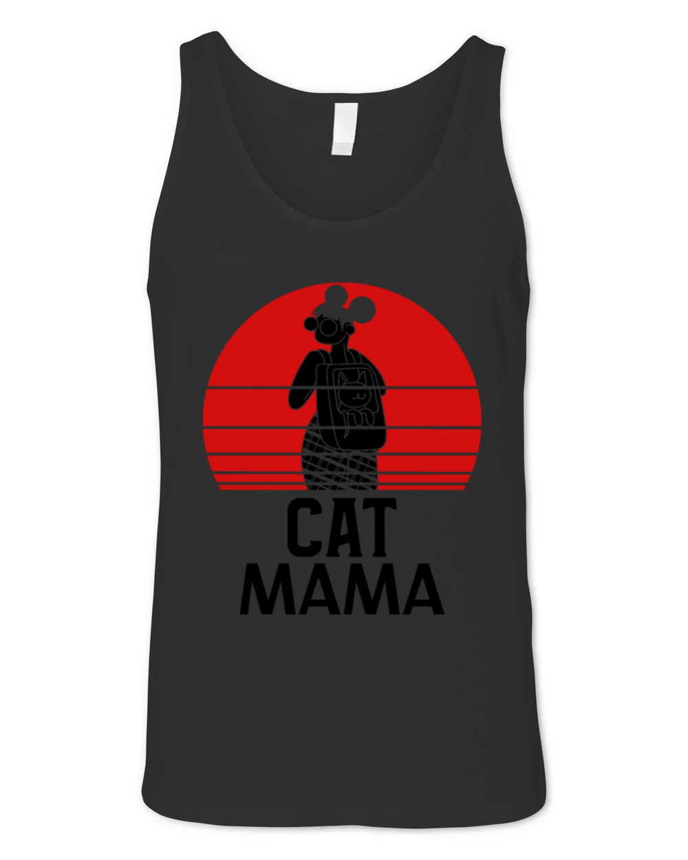 Vintage Cat Lover Shirt Retro Sunset Cat Mom Tee Unisex Jersey Tank