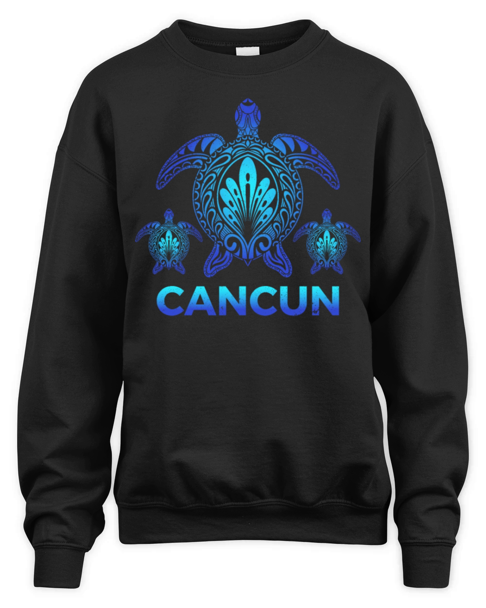 Vintage Cancun Mexico Ocean Blue Turtle Souvenirs Unisex Premium Crewneck Sweatshirt