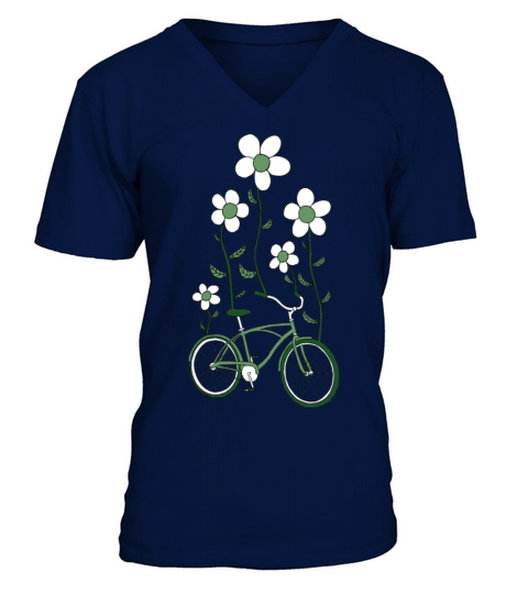 bike flowers shirt V-Neck T-shirt
