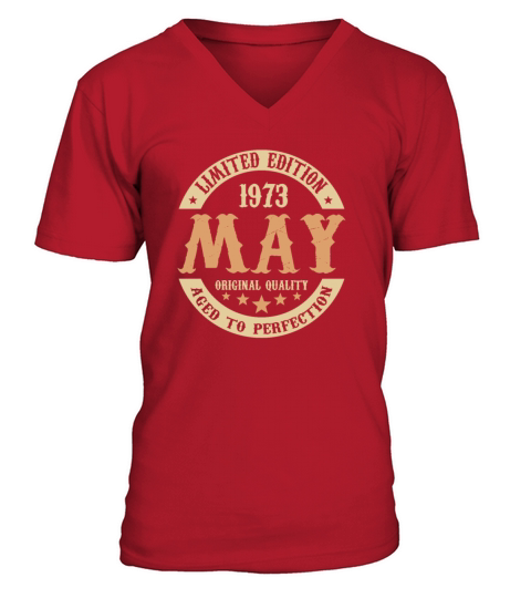 May 1973 Vintage Birthday Present V-Neck T-shirt