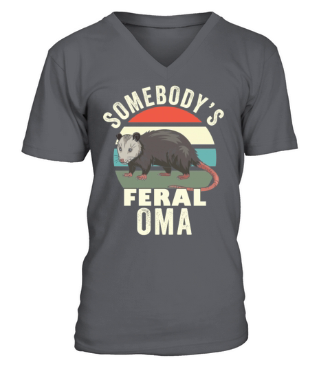 Somebodys Feral Oma German Grandmother Retro V-Neck T-shirt