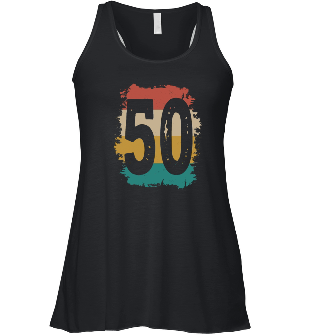50th Birthday Retro 50 Years Old Vintage Women's Flowy Tank Top