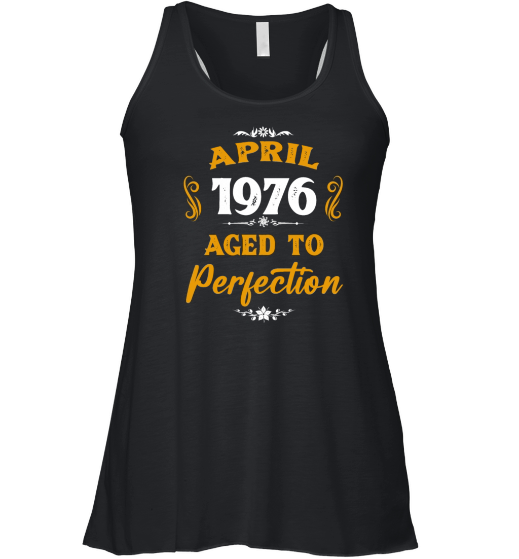 April 1976 Vintage Birthday Present Women's Flowy Tank Top