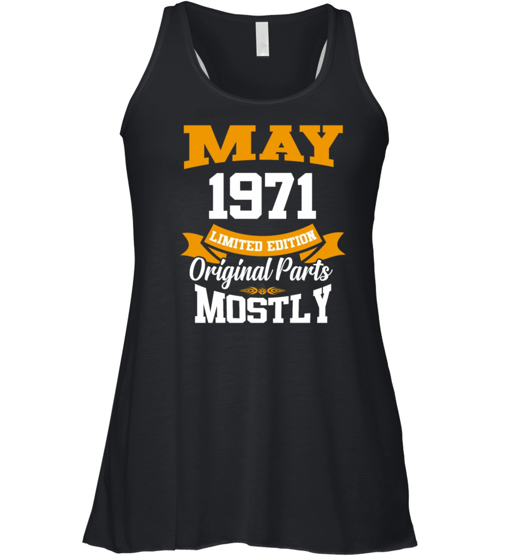 May 1971 Vintage Birthday Present Women's Flowy Tank Top