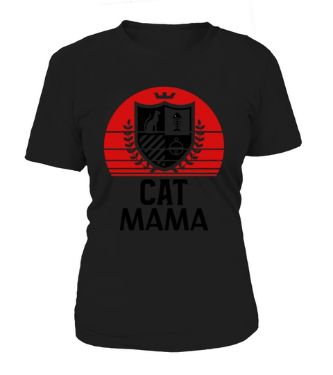 Distressed Cat Mama Vintage Eighties Style Retro Women's T-Shirt