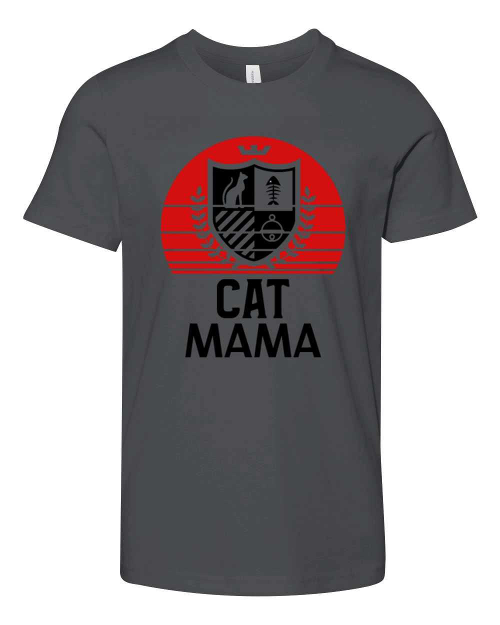 Distressed Cat Mama Vintage Eighties Style Retro Youth Unisex Jersey Tee