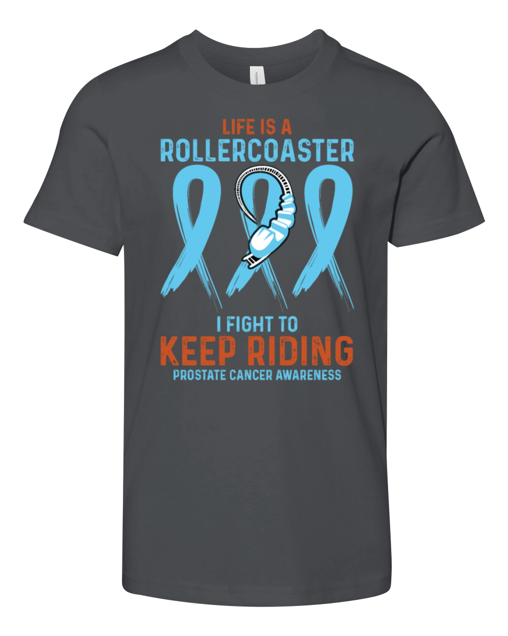 Light Blue Ribbon Fight Prostate Cancer Youth Unisex Jersey Tee