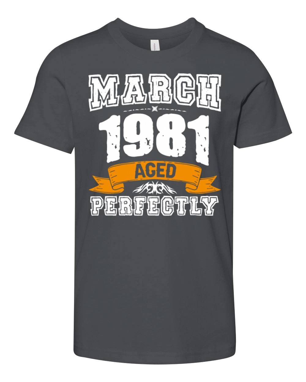 March 1981 Vintage Birthday Present Youth Unisex Jersey Tee