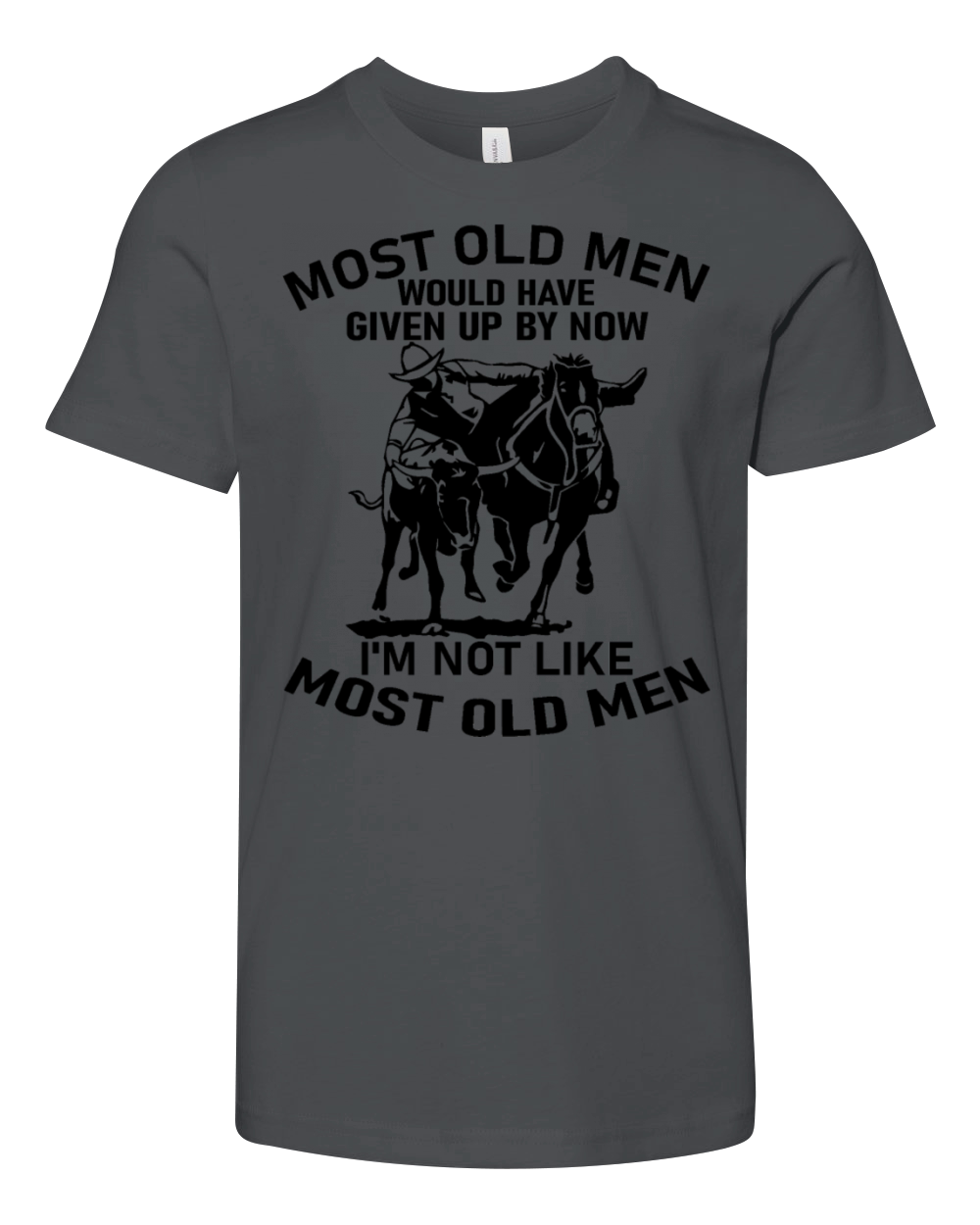Old Men Steer Wrestling Bulldogging Youth Unisex Jersey Tee