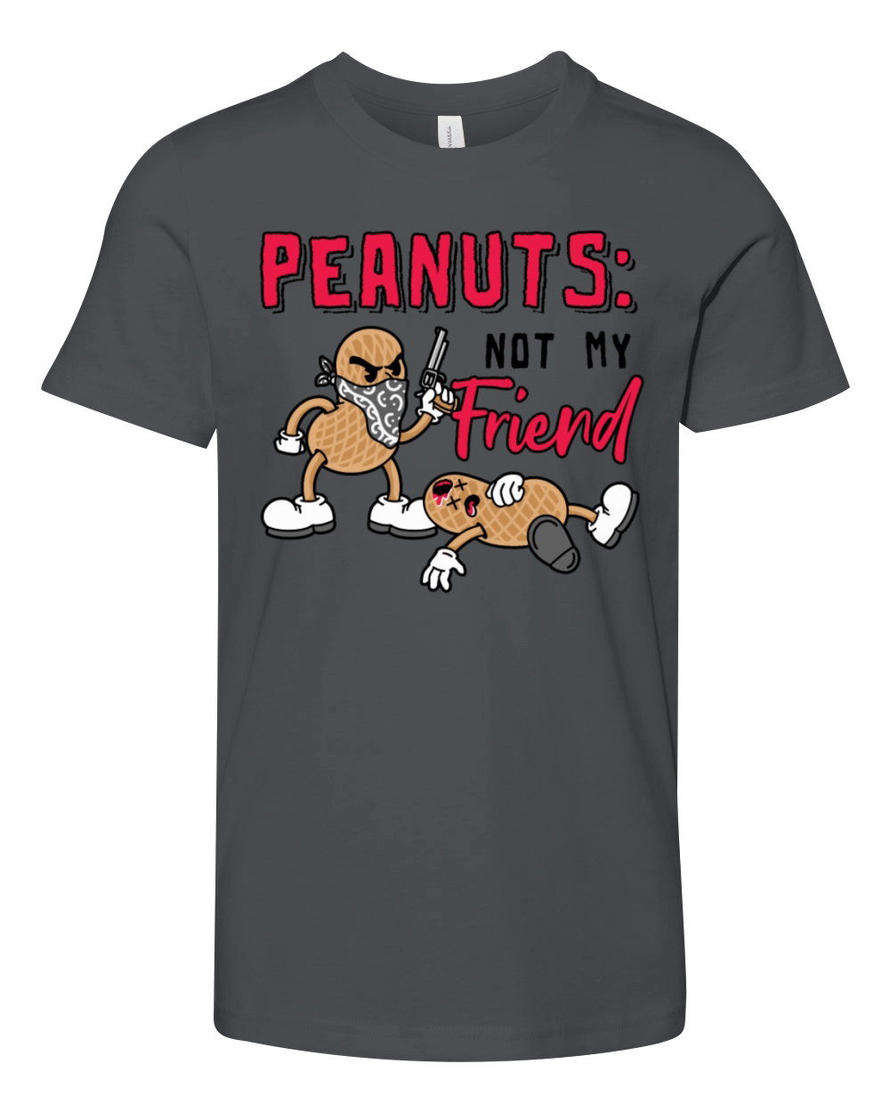 Peanuts Not My Friend Peanut Allergic Youth Unisex Jersey Tee