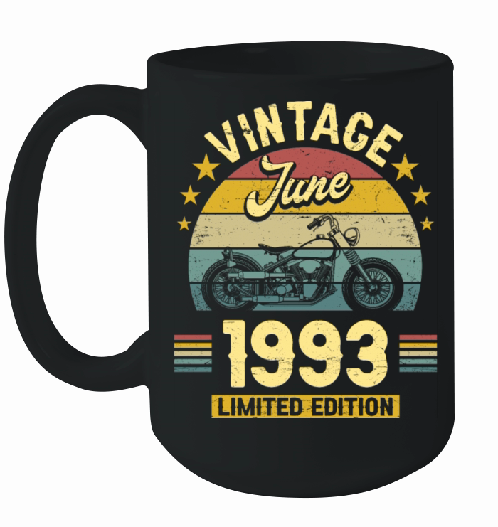 Vintage 30 Years Biker June 1993 30th Birthday Ceramic Mug