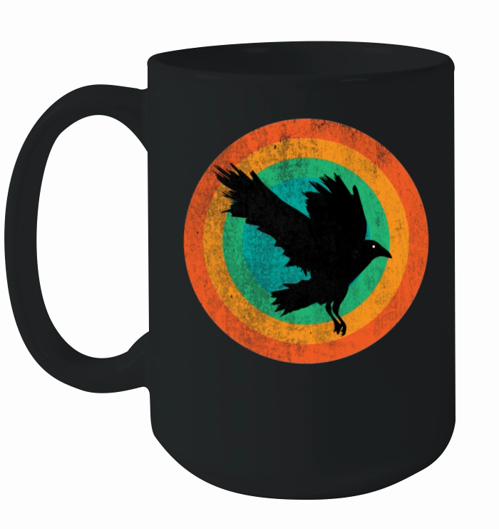 Vintage Beautiful Cute Raven retro Art Ceramic Mug