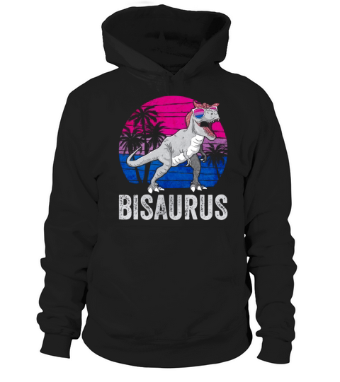 Bi Pride Bisexual Flag Dinosaur Trex LGBTQ Hoodie Unisex