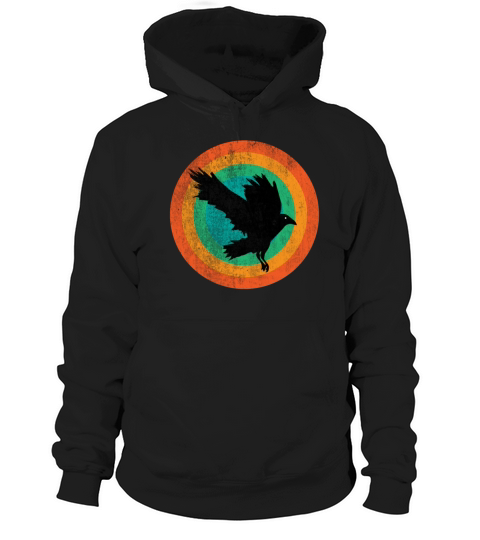 Vintage Beautiful Cute Raven retro Art Hoodie Unisex