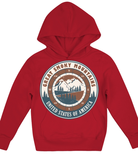 Great Smoky Mountains United States Vintage Hiking Kids Hoodie