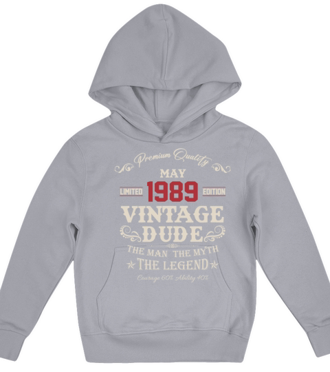May 1989 Vintage Birthday Present Kids Hoodie