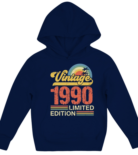 Retro Vintage 1990 Limited Edition Kids Hoodie