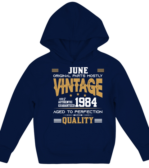 Vintage Aged To Perfection June 1984 Kids Hoodie