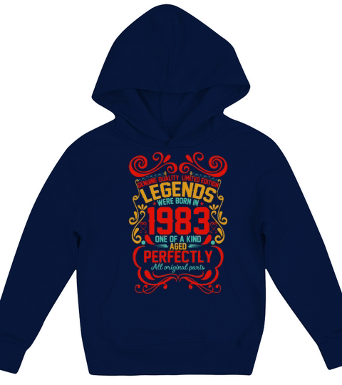 Vintage Authentic 1983 Birthday Gifts idea Kids Hoodie