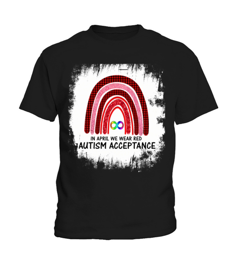 In April Wear Red Instead Autism-Acceptance Kids T-Shirt