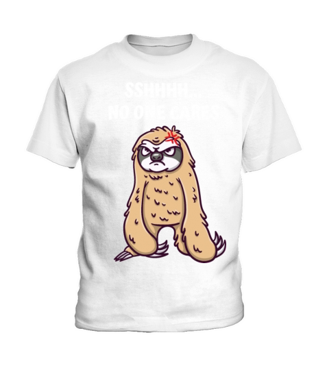 No One Cares Sarcastic Quote Sarcasm Funny Introve Kids T-Shirt