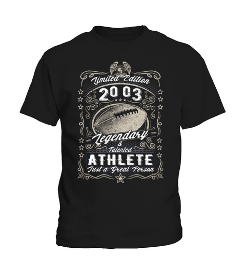 Vintage 2003 Football Birthday Gift Sport Hobby Kids T-Shirt