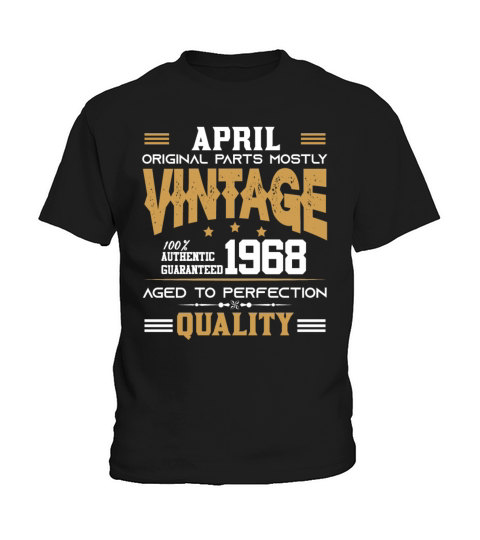 Vintage Aged To Perfection April 1968 Kids T-Shirt
