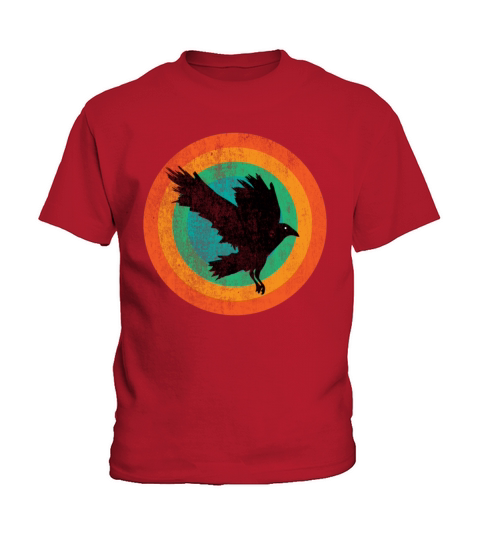 Vintage Beautiful Cute Raven retro Art Kids T-Shirt