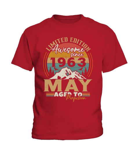 Vintage Born In May 1963 Birthday Gift Kids T-Shirt