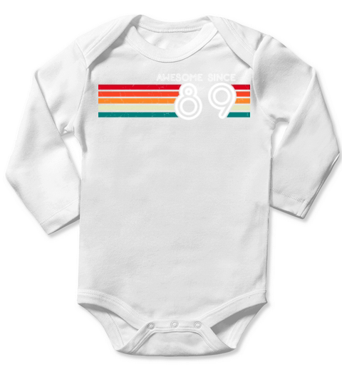 Awesome Since 1989 34th Birthday Gifts 34 Years Long Sleeve Baby One-Piece
